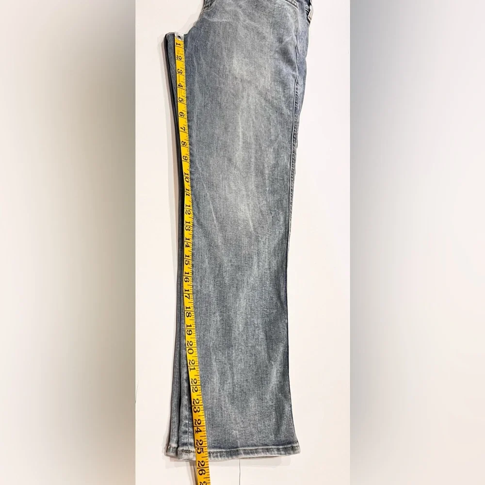 Chico's Define Me Straight Leg Ankle Blue Jeans 12 R Chicos Size 2 R Stretch
